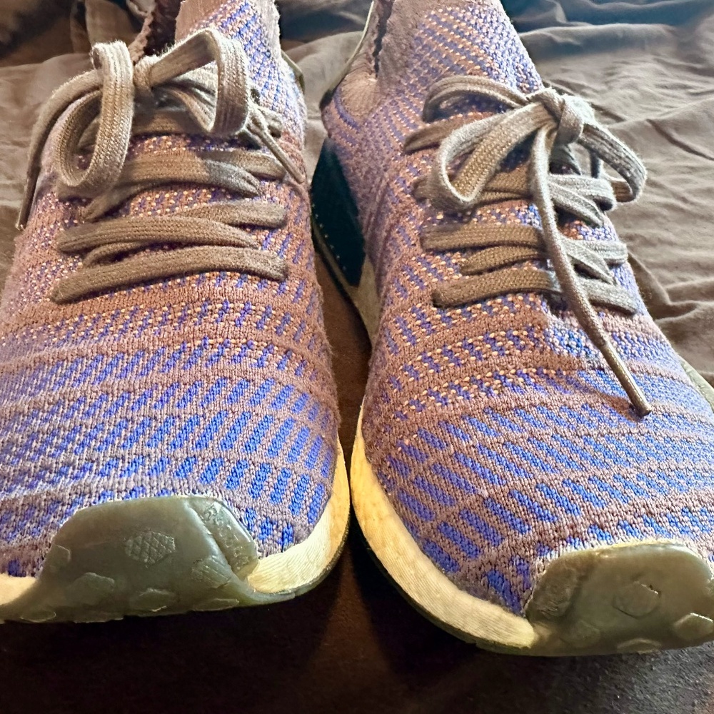 Adidas NMD_R1 STLT Primeknit, Hi-Res Blue" colorway. Mens size 13. - Picture 4 of 7